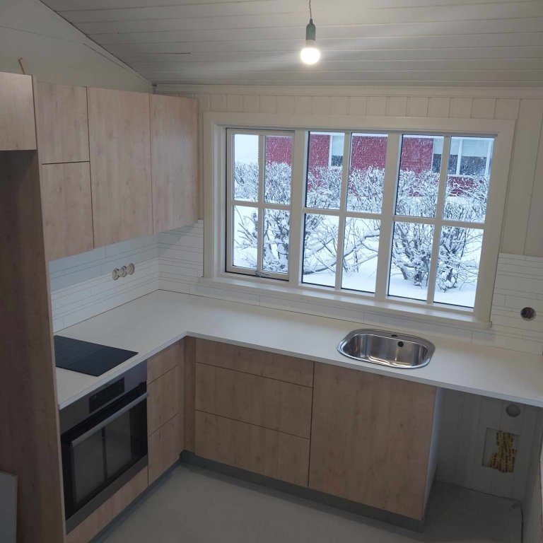 Innréttingin á leiðinni upp