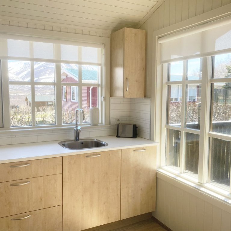 Gluggarnir njóta sín vel eftir breytingar